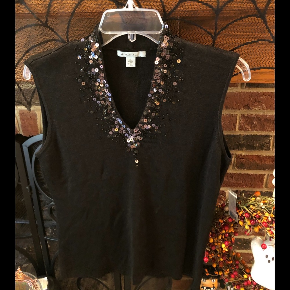 NWOT - Stunning Sequined and Bead top.  100% Silk
